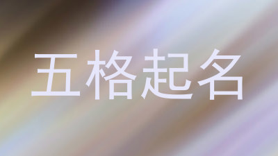 五格起名