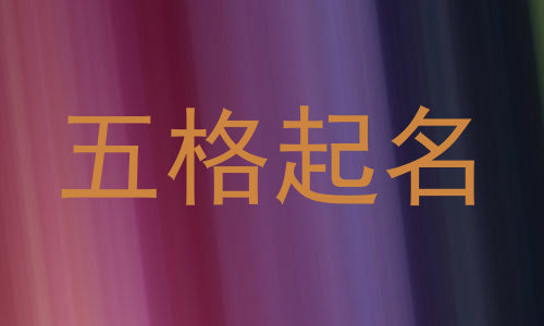 五格起名