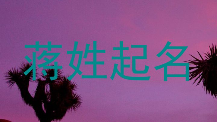 蒋姓起名