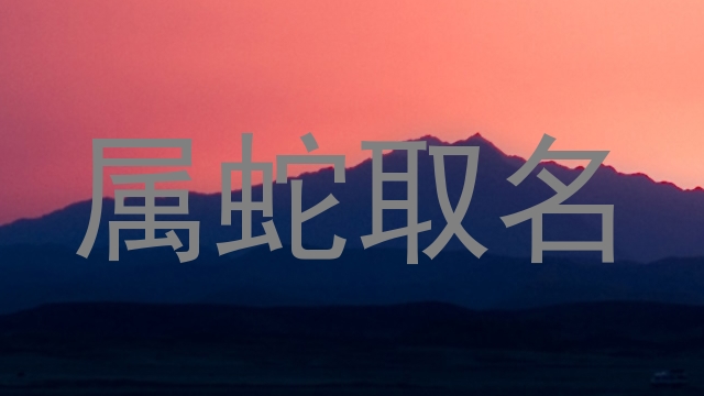 属蛇取名