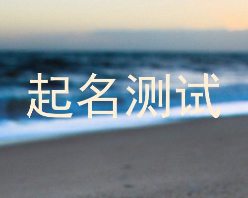 起名测试