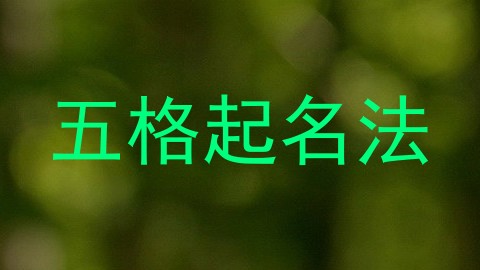 五格起名法