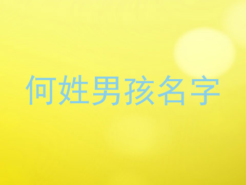 何姓男孩名字