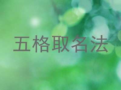 五格取名法
