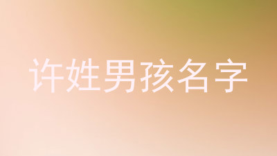 许姓男孩名字