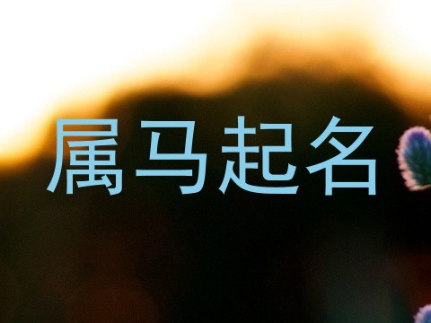 属马起名
