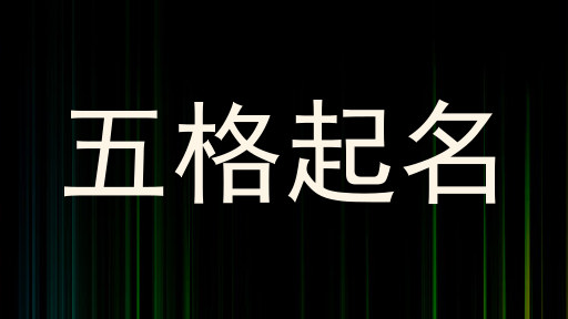五格起名