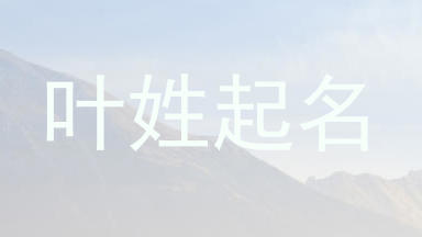 叶姓起名