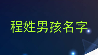 程姓男孩名字