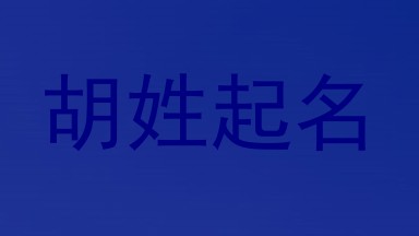 胡姓起名