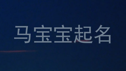 马宝宝起名