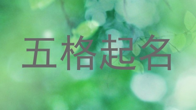 五格起名