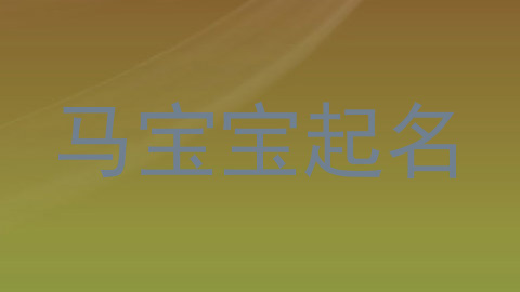 马宝宝起名