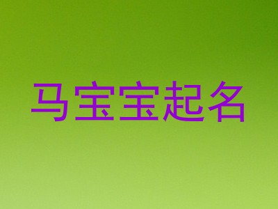 马宝宝起名