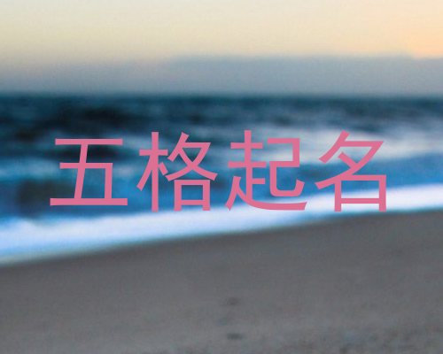 五格起名