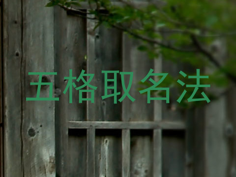 五格取名法