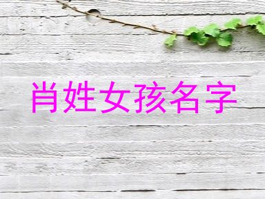 肖姓女孩名字