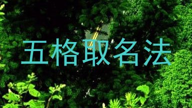 五格取名法