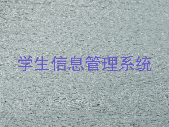 学生信息管理系统