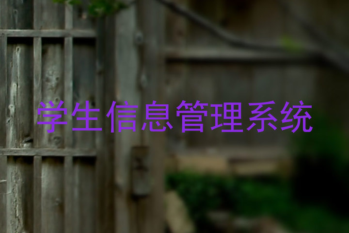 学生信息管理系统