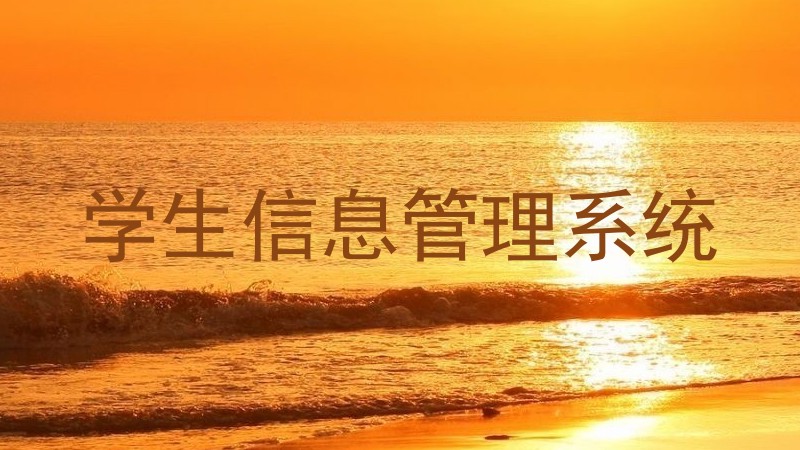 学生信息管理系统