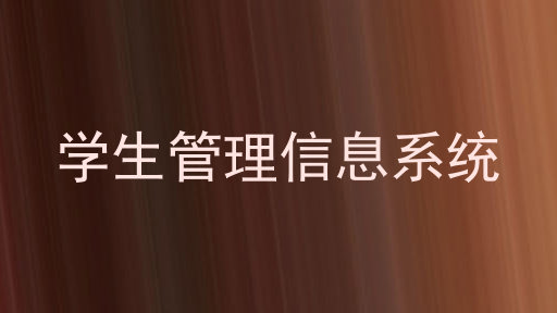 学生管理信息系统
