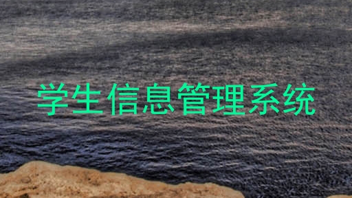学生信息管理系统