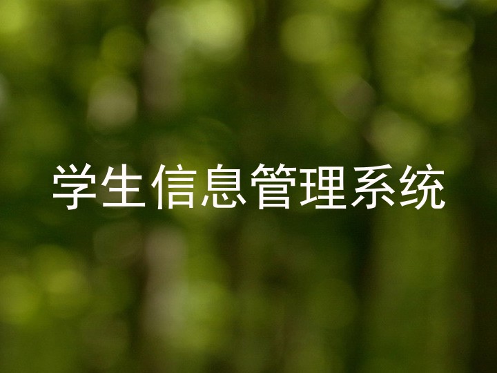 学生信息管理系统