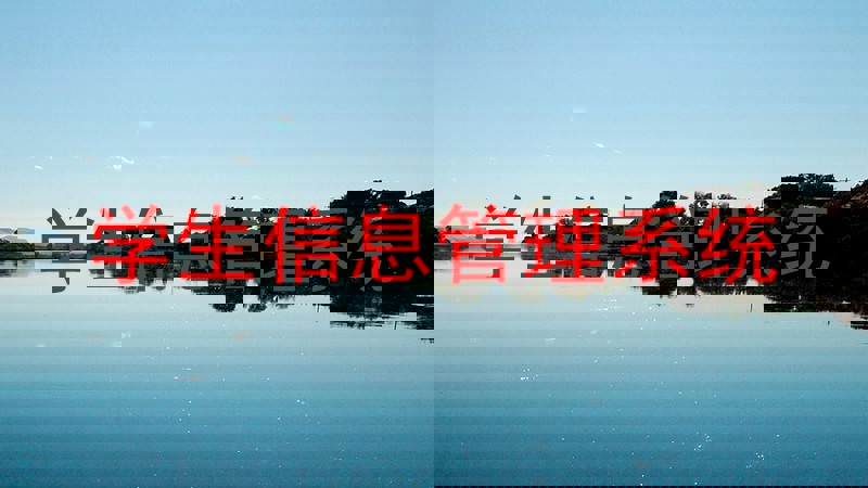 学生信息管理系统