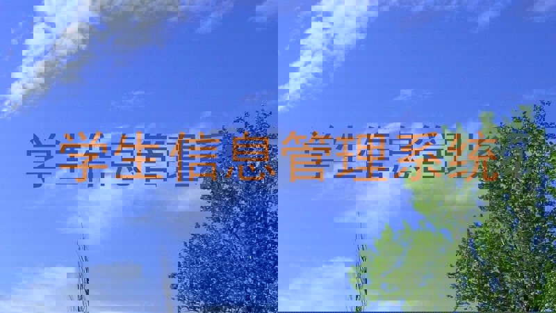 学生信息管理系统