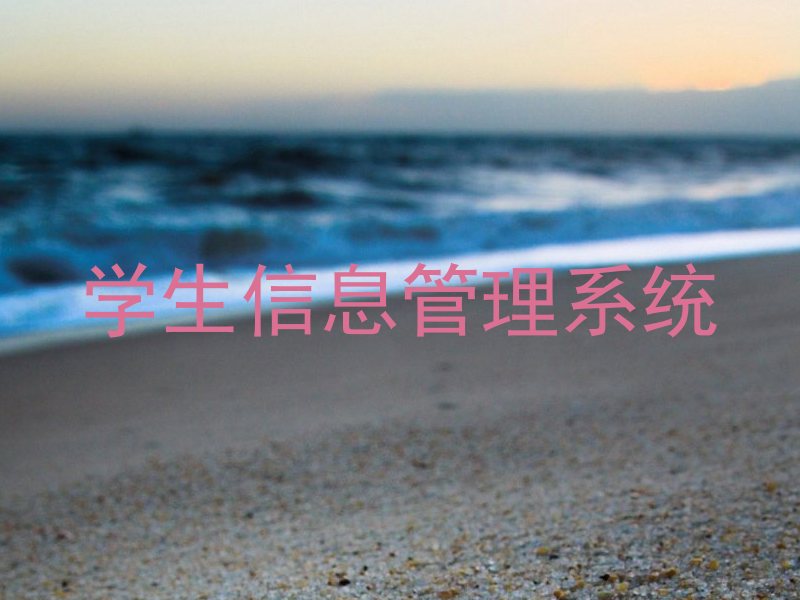 学生信息管理系统