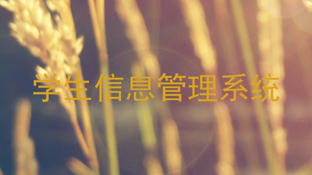 学生信息管理系统