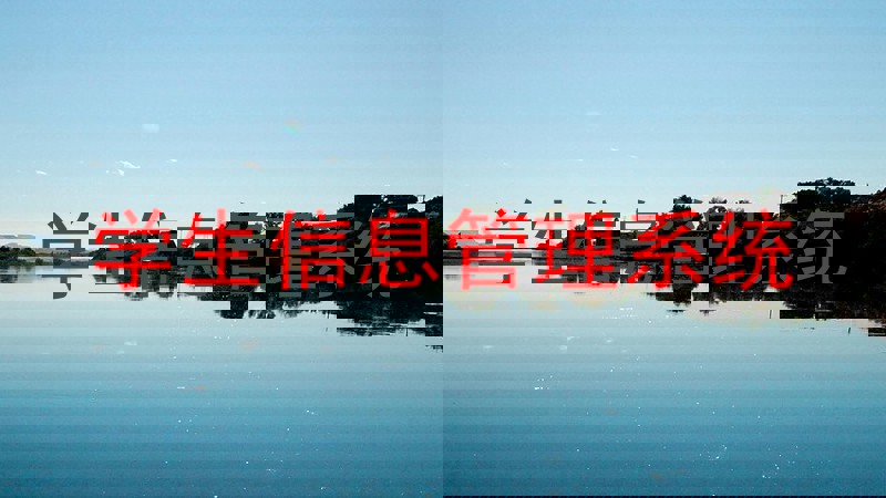 学生信息管理系统
