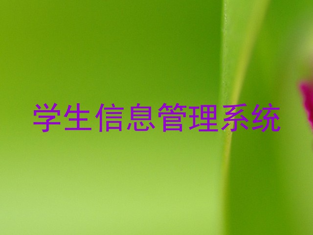 学生信息管理系统