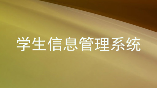 学生信息管理系统