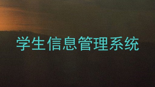 学生信息管理系统