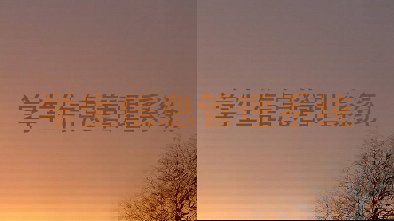 学生信息管理系统