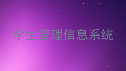 学生管理信息系统