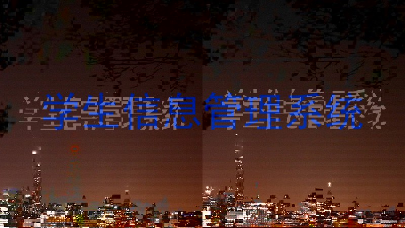 学生信息管理系统