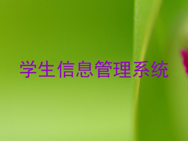学生信息管理系统