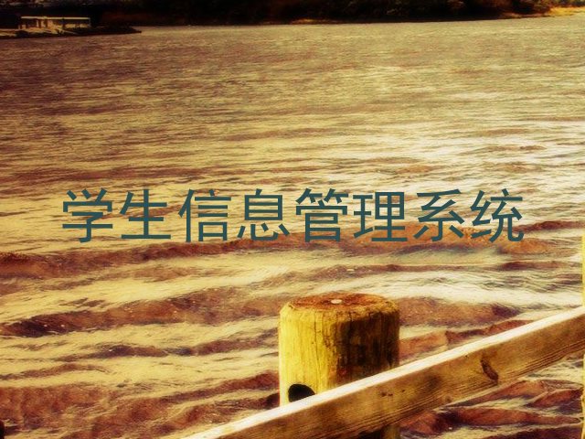 学生信息管理系统