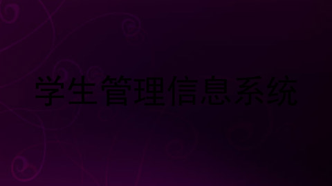 学生管理信息系统