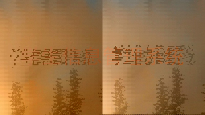 学生信息管理系统