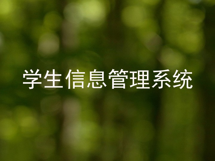 学生信息管理系统