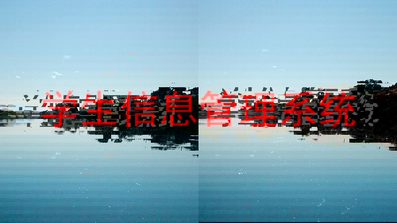学生信息管理系统