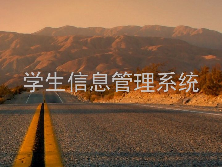 学生信息管理系统