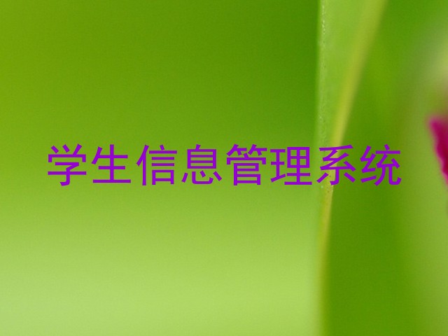 学生信息管理系统