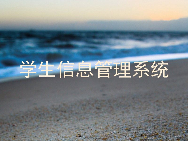 学生信息管理系统