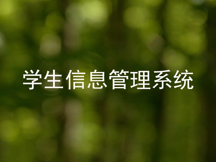 学生信息管理系统