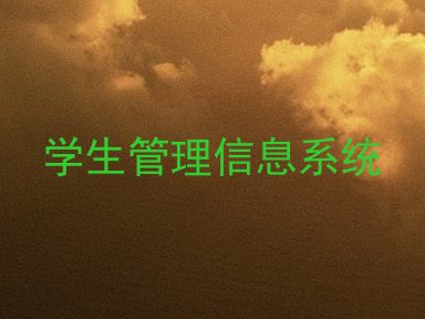 学生管理信息系统